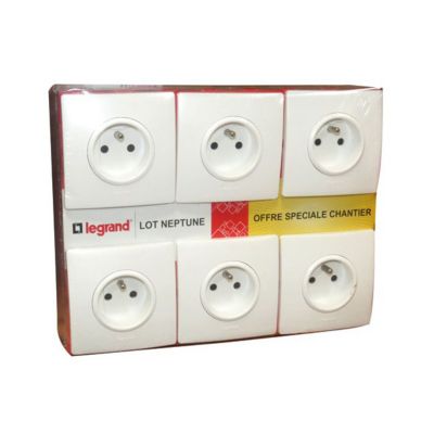 Lot De 4 Prises Legrand Série Neptune - Blanc Cassé/beige - Occasion Bon état