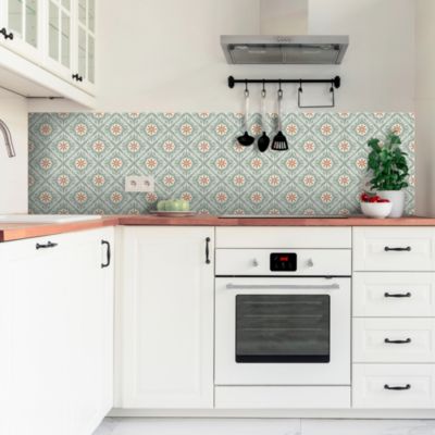 WalDecoo Lot De 10 Carreaux Adhésifs 3D Mosaïque – Autocollants Vert Dégradé Pour Cuisine, Dosseret, Salle De Bain (22,9 X 22,9 Cm)
