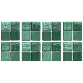 Lot 8 carreaux adhésifs décoratifs Vinyl Way 3D Dada Art effet carreau vert azur L.20 x L.20 cm x ep.1,3 mm