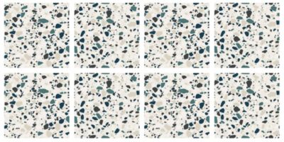 Lot 8 carreaux adhésifs décoratifs Vinyl Way 3D Dada Art effet terrazzo bleu L.20 x L.20 cm x ep.1,3 mm
