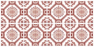 Lot 8 carreaux adhésifs décoratifs Vinyl Way Agadir Dada Art effet carreau de ciment blanc & Bordeaux L.20 x L.20 cm x ep.1,3 mm