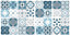 Lot 8 carreaux adhésifs décoratifs Vinyl Way Florence Dada Art effet carreau de ciment bleu L.20 x L.20 cm x ep.1,3 mm