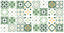 Lot 8 carreaux adhésifs décoratifs Vinyl Way Florence Dada Art effet carreau de ciment vert L.20 x L.20 cm x ep.1,3 mm