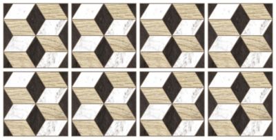 Lot 8 carreaux adhésifs décoratifs Vinyl Way Napoli Dada Art effet bois noir & bois L.20 x L.20 cm x ep.1,3 mm