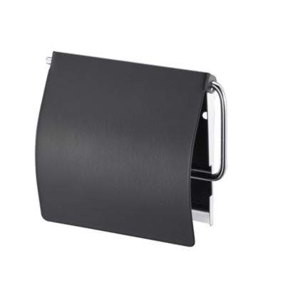 Lot accessoires WC poubelle + brosse wc + dérouleur papier toilette noir mat
