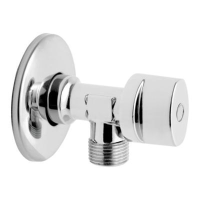 Lot de 1 Robinet vanne d'angle chrome avec rosace 1/2" x 3/8"