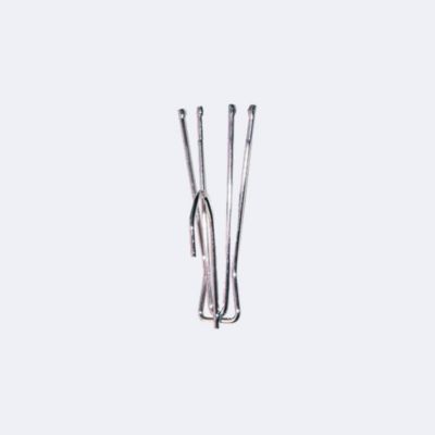 Lot de 10 agrafes pour rideaux avec 4 broches et tête flamande de 75mm en Acier Zingué - Boulet