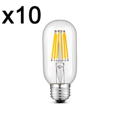 Lot de 10 ampoules filaments LED SEDNA Transparent Verre E27 6W