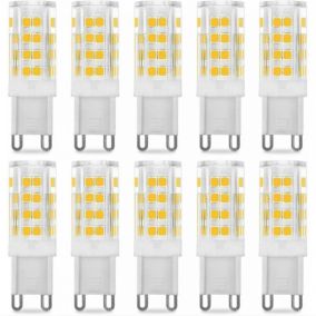 Lot de 10 ampoules LED G9 5 W, équivalent 40 W, blanc chaud 3 000 K, 220-240 V, angle de faisceau