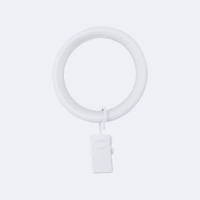 Lot de 10 anneaux à pinces pour rideaux de 40x50mm en Blanc Mat - Boulet