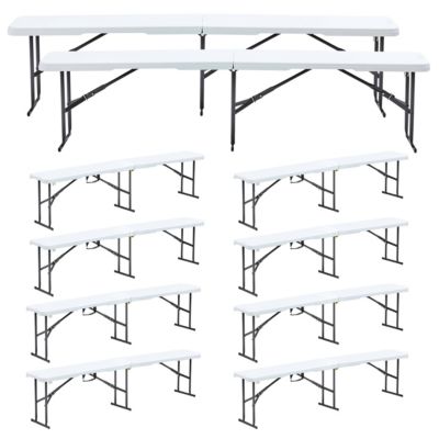 Lot de 10 bancs pliables - Banc pliant de camping