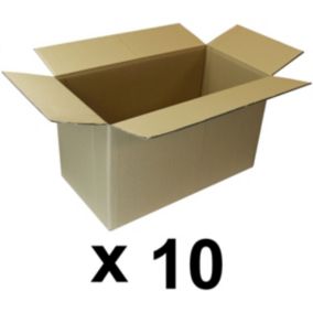 Lot de 10 cartons de déménagement double cannelure - 53 x 28 x 30 cm GT Market