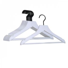 Lot de 10 cintres 32 cm pour vêtements enfant premium avec crochet pivotant à 360 degrés - Blanc - Vivezen