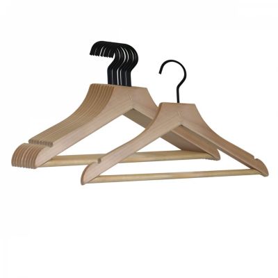 Lot de 10 cintres 32 cm pour vêtements enfant premium avec crochet pivotant à 360 degrés - Bois clair - Vivezen