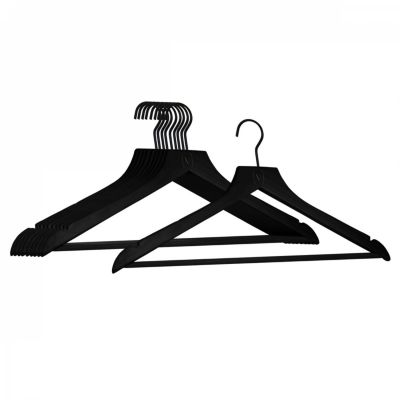 Lot de 10 cintres 44.5 cm pour vêtements adulte premium avec crochet pivotant à 360 degrés - Noir - Vivezen