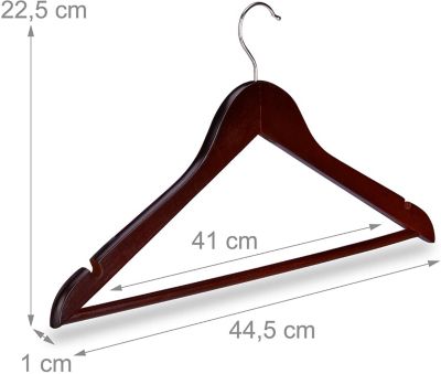 Lot de 10 cintres en bois bois marron Helloshop26