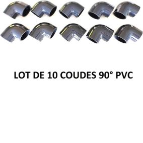 Lot de 10 Coudes 90degrés 32mm PVC Pression PN16 / Piscine évécuation et arrosage 3,2cm 32mm