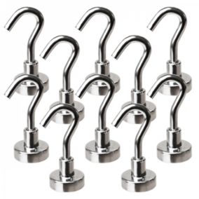 Lot de 10 crochets magnétiques anti-rouille diamètre 3 mm - KN16 - Chromé - Linxor