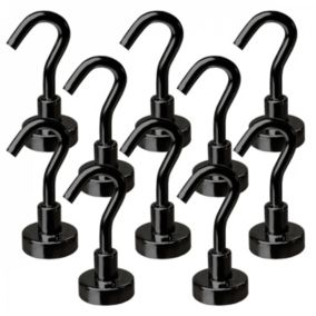Lot de 10 crochets magnétiques anti-rouille diamètre 3 mm - KN16 - Noir - Linxor