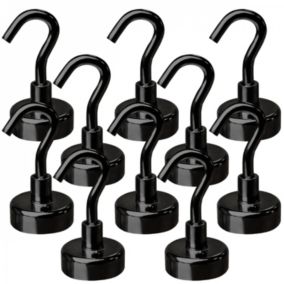 Lot de 10 crochets magnétiques anti-rouille diamètre 3 mm - KN20 - Noir - Linxor