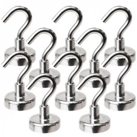 Lot de 10 crochets magnétiques anti-rouille diamètre 4 mm - KN25 - Chromé - Linxor