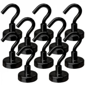 Lot de 10 crochets magnétiques anti-rouille diamètre 4 mm - KN25 - Noir - Linxor