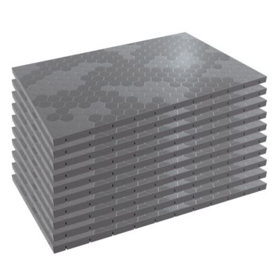 Lot de 10 Dalles de sol Clipsables Grises 116x76x3 cm Rectangulaire Polypropylène Revêtement de Sol 7.69m2 INTEC