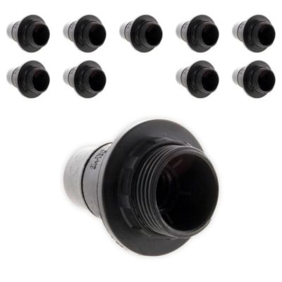 Lot de 10 douilles E14 simple bague - Noir - Zenitech