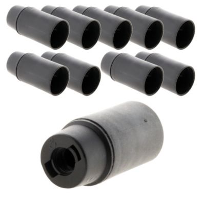 Lot de 10 douilles lisses sans bague E14 - Noir - Zenitech