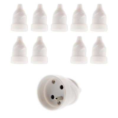 Lot de 10 fiches femelles 2P 6A - Marron - Zenitech