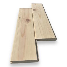 Lot de 10 lattes 3.40 m2/carton de bardage à rainure et languette en sapin massif des Flandres  (naturel) 28x145x2350 mm