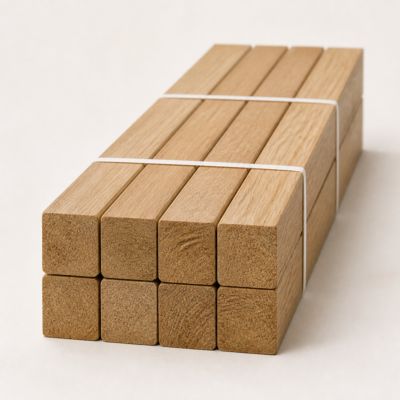 Lot de 10 lattes en chêne massif  21x21x2300 mm