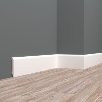 Lot de 10 Plinthes Polymère avec Bord Arrondi 3mm, L.240 cm x P.8 cm, Ep.15 mm