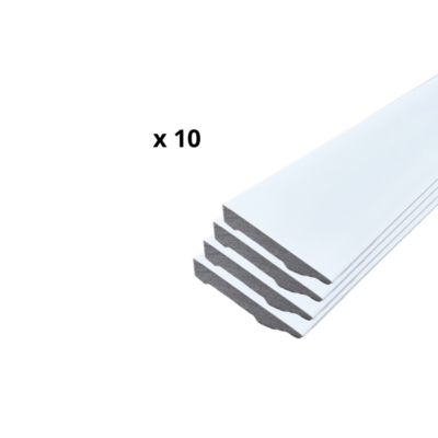 Lot de 10 Plinthes Polymère avec Bord Arrondi 3mm, L.240 cm x P.8 cm, Ep.15 mm