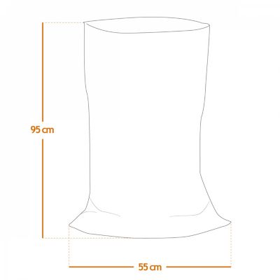 Lot de 10 sacs à gravats réutilisables en polypropylène haute qualité - 55 Kg - Blanc - Linxor