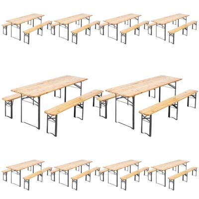 Lot de 10 Set Brasserie table et banc 220 cm  Oviala