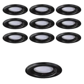 Lot de 10 Spots Encastrables Fixe Noir Mat avec GU10 LED 5W eqv. 50W Blanc Froid 6000K