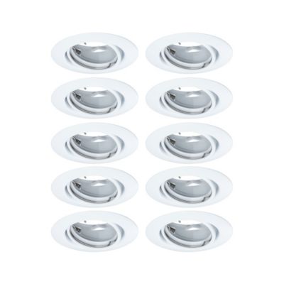 Lot de 10 spots encastrables GU10 pivotants, métal blanc, 230 V