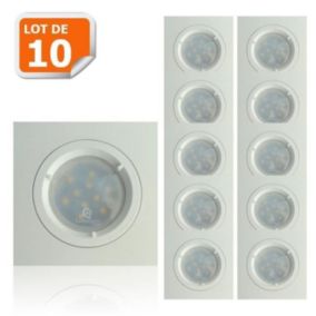 Lot de 10 Spots Led Blanc Carré lumière Blanc Neutre 5W eq. 50W ref.464