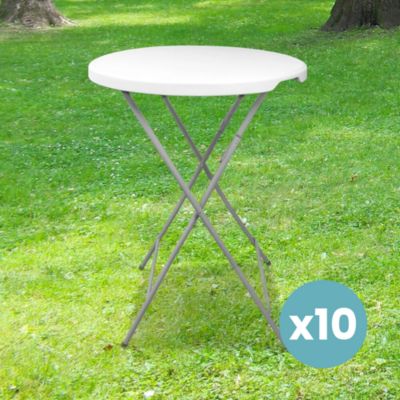 Lot de 10 Tables Hautes Mange Debout Pliante 110x80 cm