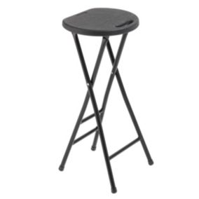 Lot de 10 tabourets hauts pliants noirs   Oviala