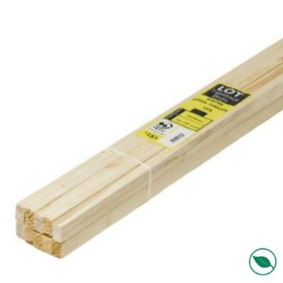 Lot de 10 tasseaux sapin brut 2000 x 25 x 13 mm
