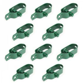 Lot de 10 tendeurs en acier galvanisé plastifié N2 pour fil de grillage - Vert - Linxor