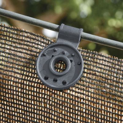 Lot de 100 clips de fixation pour brise vue, bâche ou toile d'ombrage  - Gris - Linxor