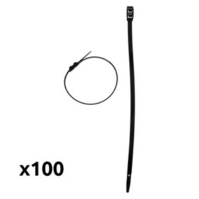 Lot de 100 colliers de câblage 9x 350mm - Noir - Zenitech