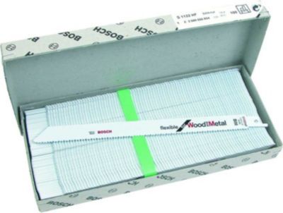 Lot de 100 lames de scie sabre pour le bois et métal S1122HF 225mm - BOSCH - 2608656034