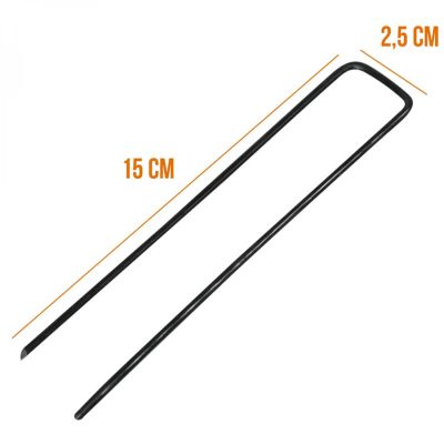 100 Piquets De Fixation GardenMate H150mm - Acier Pour Toile, Filet, Tuyau - Jardinage