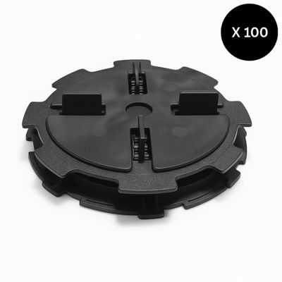 Lot de 100 plots réglables 10 à 15 mm dalle et carrelage Noir, Unités - 100 pièces