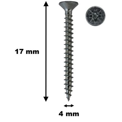 Lot de 100 vis à bois, TF, acier zingué, 4 x 17 mm - GT MARKET