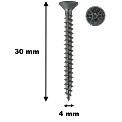 Lot de 100 vis à bois, TF, acier zingué, 4 x 30 mm - GT MARKET
